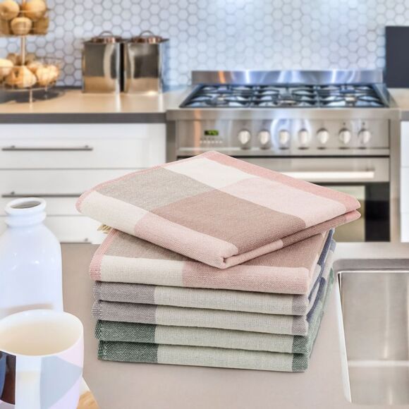 Kitchen Dish Colths Absorbent Dishclothes Drying Cloths 6Pcs Mixed Color - Picture 2 of 6